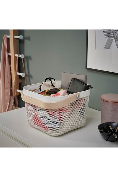 IKEA RISATORP Basket, white, 25x26x18 cm