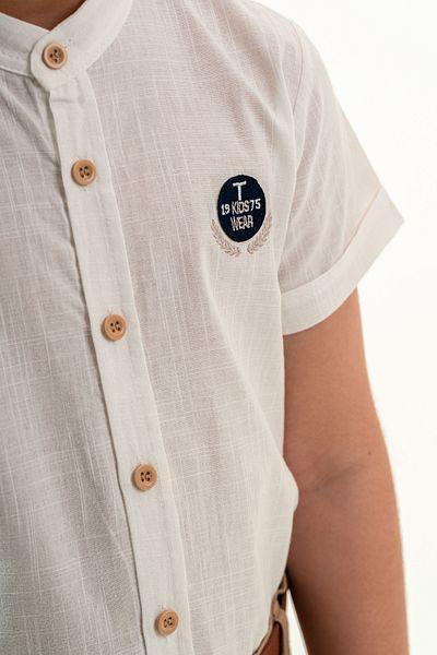 Esterella Boy's Set - Judge Collar Shirt and Belted Shorts