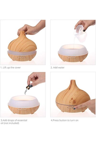 COOYA Aroma Ultrasonic Essential Oil Diffuser Humidifier Brown