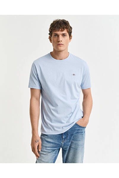 Gant Erkek Mavi Regular Fit Bisiklet Yaka T-Shirt