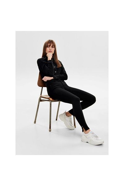ONLY Pantaloni negri slim fit pentru femei 15126077
