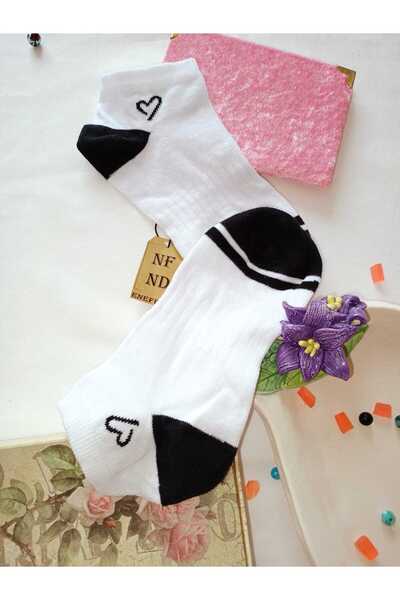 ENEFENDİ Sock Toe Seamless Booties Soft Cotton Short Booties Patterned Women's Socks 36-40 One Piece