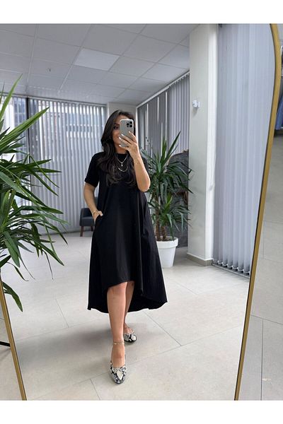 caddstore Dr 4021 Rochie detaliata din poplin negru