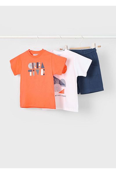 MAYORAL Orange Geometric Motif Boys 3 Piece Set 3602
