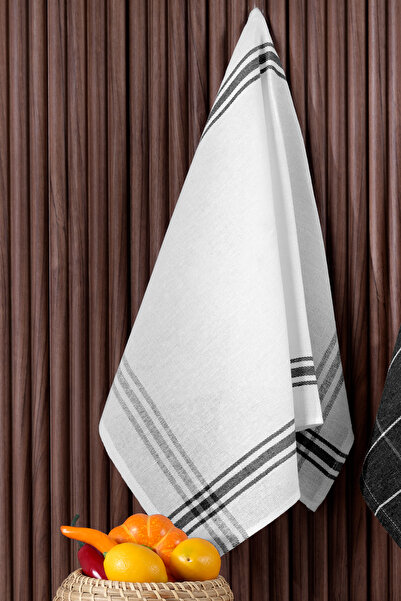 LADYNİL Set of 4 Kitchen Towels & German Napkin 50X70 cm 100% Cotton and Washed Large Checkered