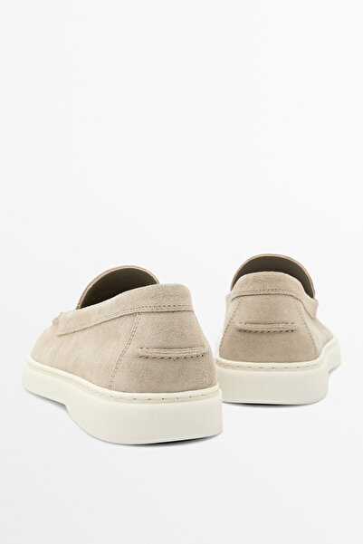 Massimo Dutti Burnu dikişli kalın süet deri makosen