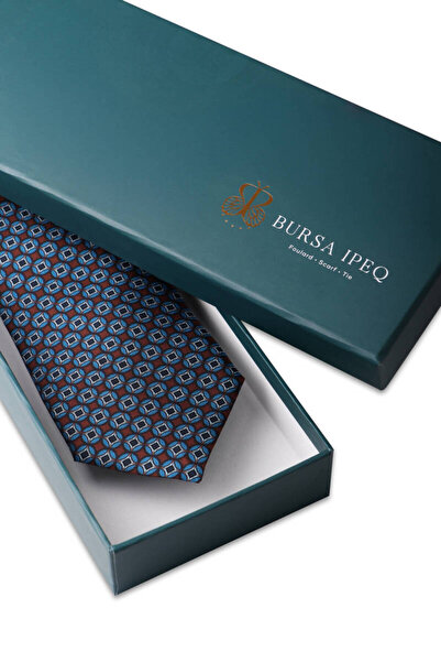 Bursa İpek Шовковий краватка з синім візерунком