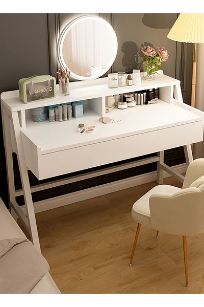 sharpdo Modern Minimalist Bedroom Dressing Table With LED Mirror