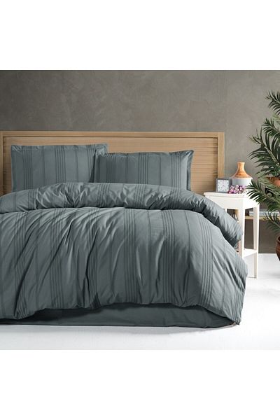 Clasy Lenjerie de pat jacquard ranforce, Clasy Home, Arakis V1 Antracit