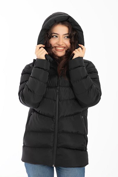 Montland Sports Women's Black Door Fleece Inside Waterproof Wind Resistant Coat Coat Parka