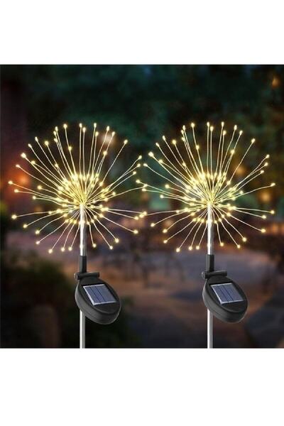 Dream Plus 2 Adet Solar Güneş Enerjili 120led Karahindiba Havaifişek Bahçe Ay...