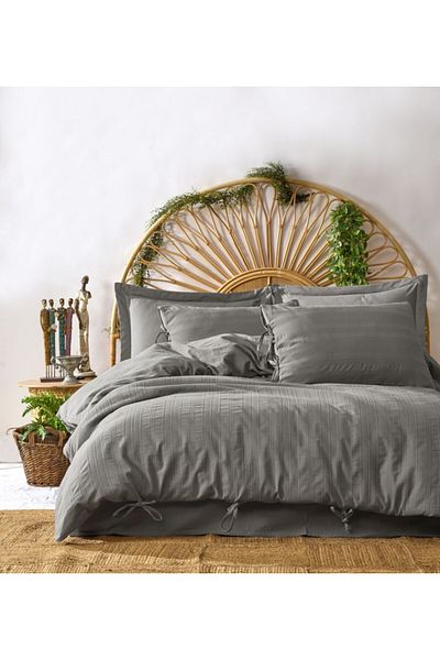Şaheser Lenjerie de pat jacquard ranforce, Saheser, Lucca Gri
