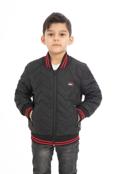 Montland Sports Men's Black College Collar Lined Water and Windproof Zipper Pocket Coat Jacket