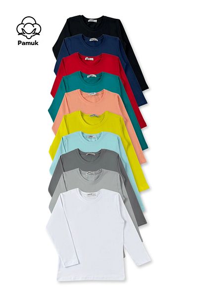 MK Mukko Kids Set de 10 fete și băieți, tricou Badi cu design de bază simplu