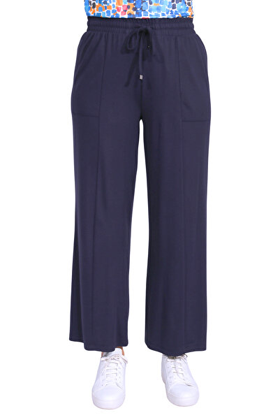 TOLGA SARAÇOĞLU 30195 СИНІЙ ШИРОКИЙ ШТАНИ З ГУМКОЮ НА КОЛІНКАХ І ВІД КОЛІН ДО КІНЦІВ