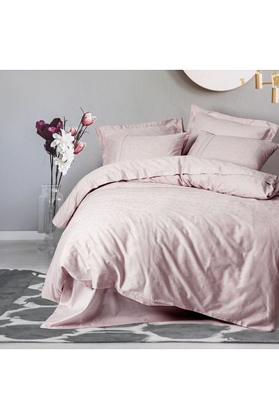 Cotton Box Lenjerie de pat jacquard satin de lux, Cotton Box, Jana Roz Pudra