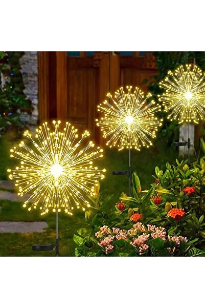 Dream Plus 2 Adet Solar Güneş Enerjili 120led Karahindiba Havaifişek Bahçe Ay...