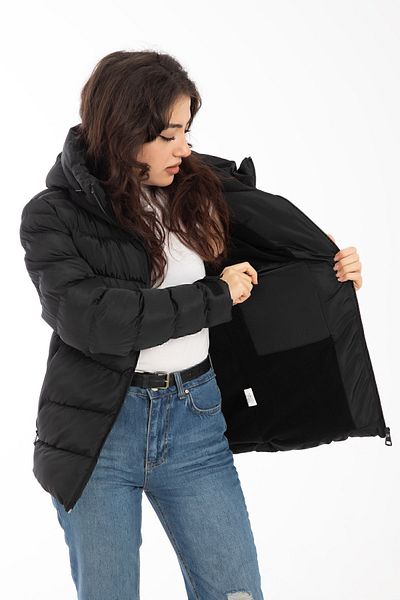 Montland Sports Women's Black Door Fleece Inside Waterproof Wind Resistant Coat Coat Parka