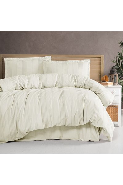 Clasy Lenjerie de pat jacquard ranforce, Clasy Home, Arakis V5 Crem