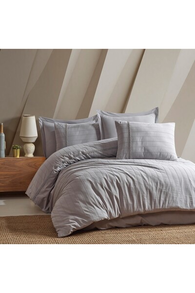 Şaheser Lenjerie de pat jacquard ranforce, Saheser, Jasmin Gri