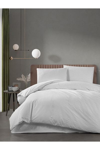 Home Still LENJERIE DAMASC POLICOTONE 2 PERSOANE ALB