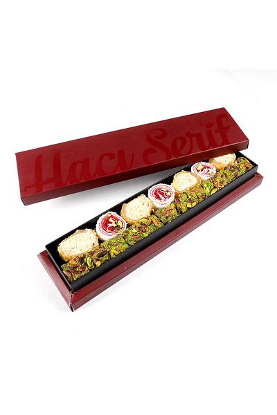 Hacı Şerif Sultan and Baklava Bundle Turkish Delight Bordu Box 550g