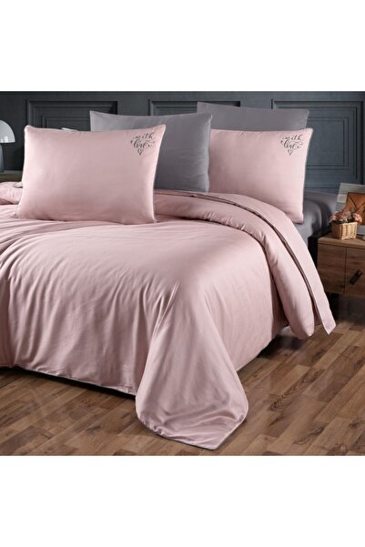 First Choice Спално бельо, пудрово розово, луксозен памучен сатен 6 броя, Fir...