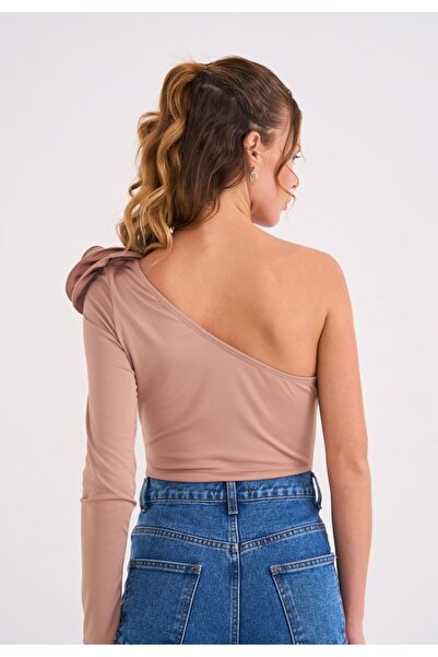 La Sarta Elba Women's Rose Detailed Stone Color Bodysuit