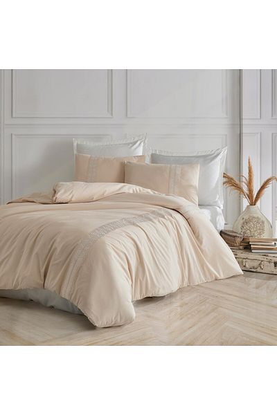 Clasy Double bed linen with jacquard border, Clasy Home, Olerin V1