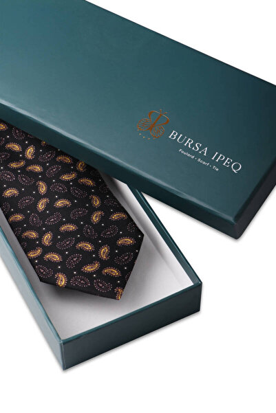 Bursa İpek Шовковий краватка з чорним візерунком