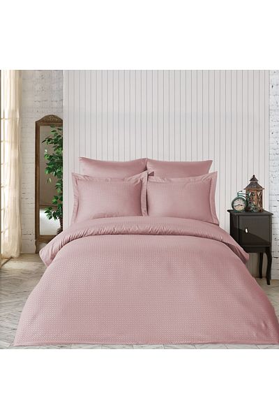 Şaheser Lenjerie de pat jacquard satin de lux, Saheser, Diamond Roz Pudra