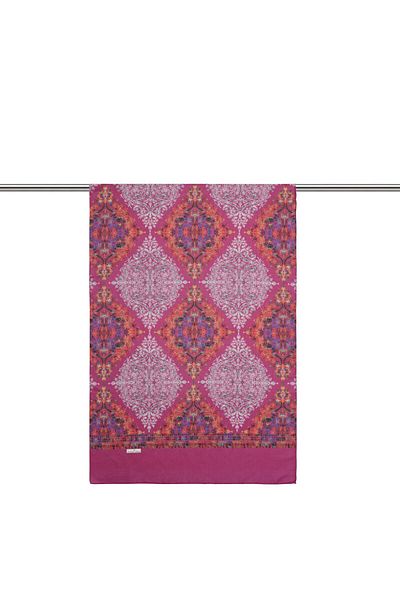 Bursa İpek Fuchsia Ethnic Pattern Soft Shawl