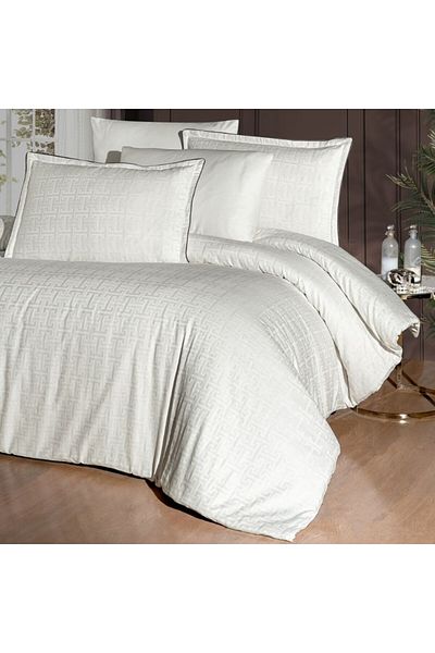 First Choice Luxury premium satin bed linen La Romano, First Choice, Rodel Cream Geometric