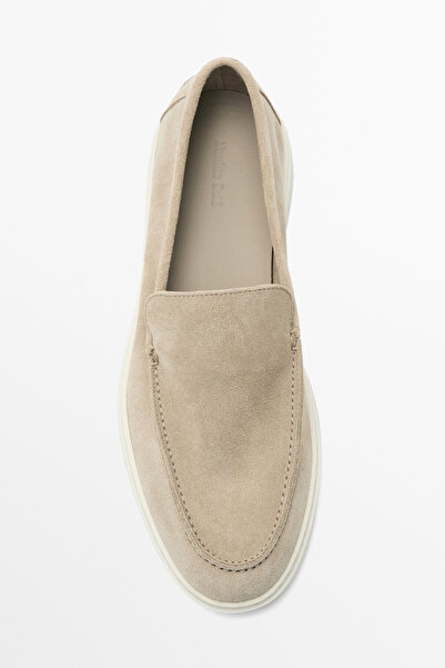 Massimo Dutti Burnu dikişli kalın süet deri makosen