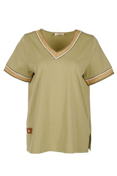 Vedi -Bb Women's Oversize V-Neck Minimalist T-Shirt - Short Sleeve