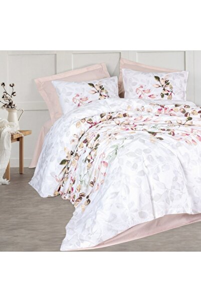 Cotton Box Lenjerie pat 1 persoana cu frunze, bumbac 100% ranforce, Cotton Bo...