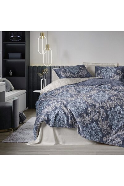 Cotton Box Lenjerie de pat satin de lux 6 piese cu model baroc, Cotton Box, O...