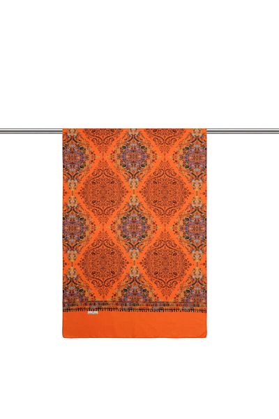 Bursa İpek Πορτοκαλί Ethnic Pattern Μαλακό Σάλι