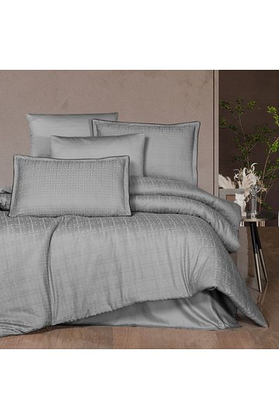 First Choice Lenjerie pat de lux premium satin La Romano, First Choice, Rodel Gri Geometric