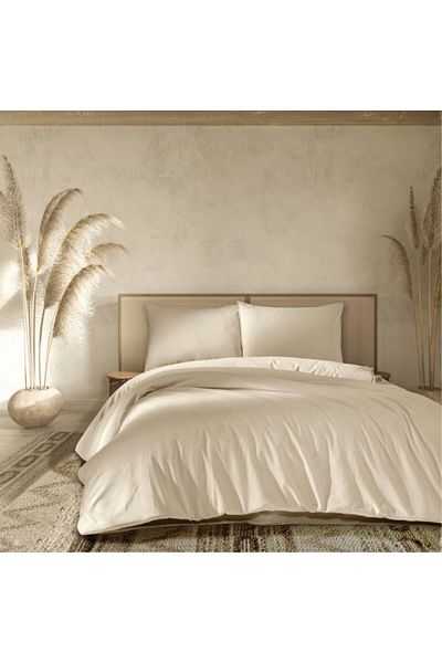 Class-Majoli Prewashed poplin bed linen 1 person, Majoli Bahar, Natural Natura Cream
