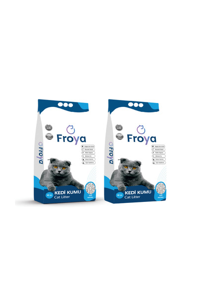 FROYA High Quality & Happy Pets Kokusuz Topaklanan 10l X 2 Bentonit Kedi Kumu