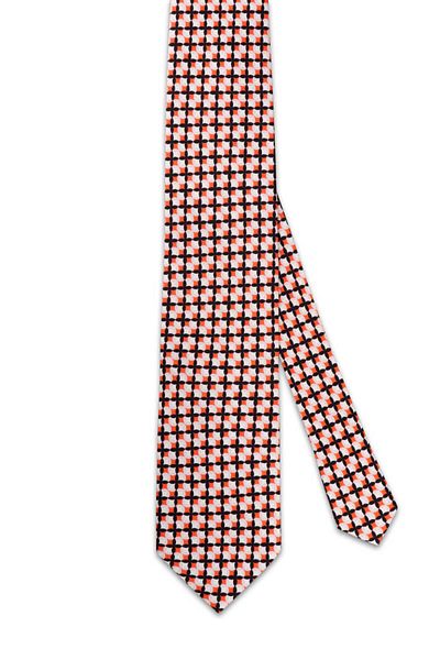 Bursa İpek Orange Patterned Silk Tie