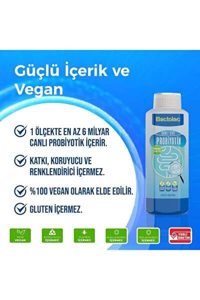Bactolac 4 Adet Aktif Probiyotik - 1000 Ml (dünyada Canlı Organizma Içeren Te...