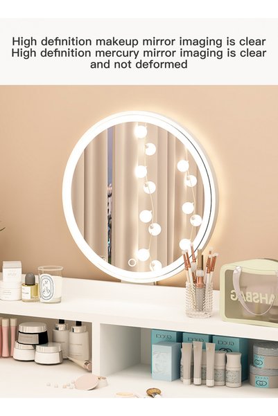 sharpdo Modern Minimalist Bedroom Dressing Table With LED Mirror