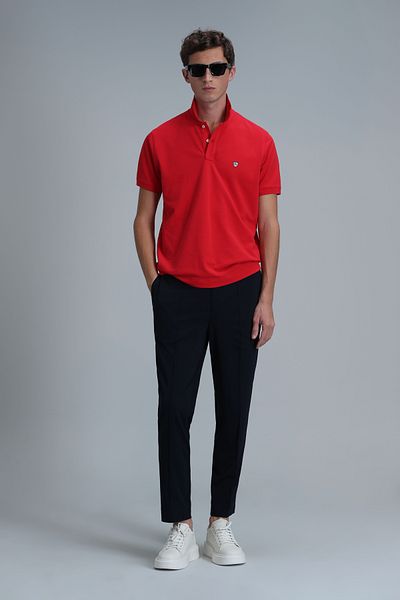 Lufian Tricou polo Laon Smart pentru bărbați, roșu slim fit