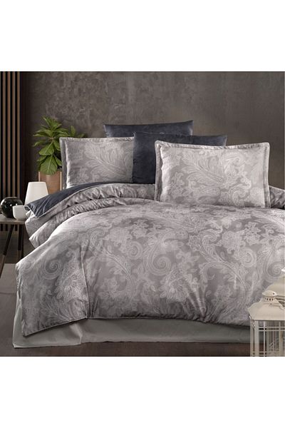 First Choice Luxury premium satin bed linen La Romano, First Choice, Giselle Paisley grey