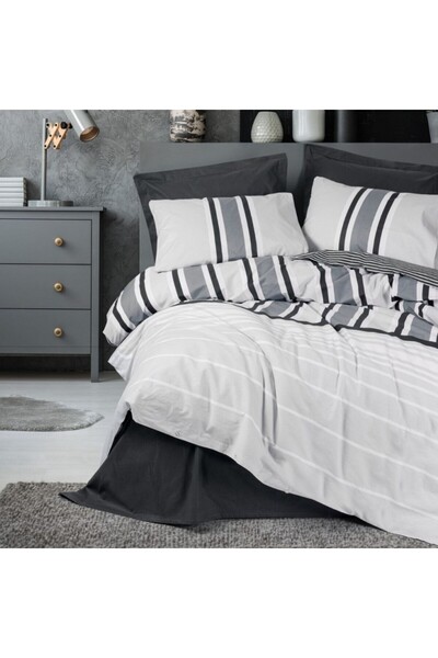 Cotton Box Lenjerie cu dungi pat dublu bumbac 100% ranforce, Cotton Box, Nobb...