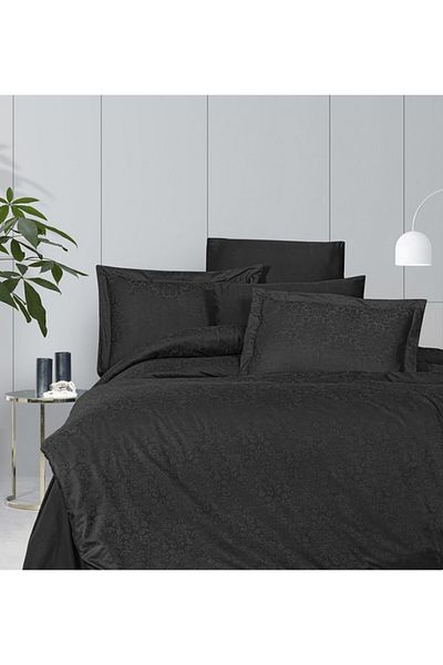 First Choice Lenjerie de pat jacquard satin de lux, Story Home, Misra Black(negru)