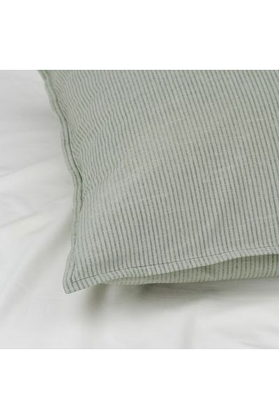 IKEA BERGPALM Green Striped Pillowcase – 100% Cotton, 50x80 cm, Soft & Breathable