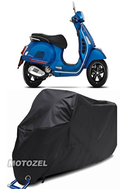 MotoZEL حقيبة خلفية سوداء لفيسبا GT 200 مع قماش مشمع للدراجة النارية مقاوم للماء